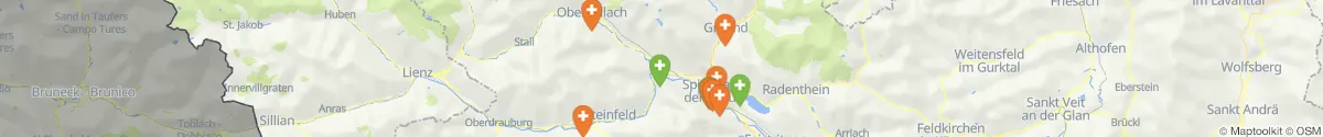 Kartenansicht für Apotheken-Notdienste in der Nähe von Lurnfeld (Spittal an der Drau, Kärnten)